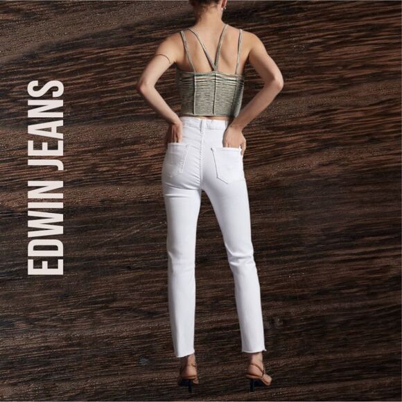 EDWIN ANTHROPOLOGIE Women’s Bree High Rise Skinny Jeans in the Size 31 in White - Picture 4 of 9